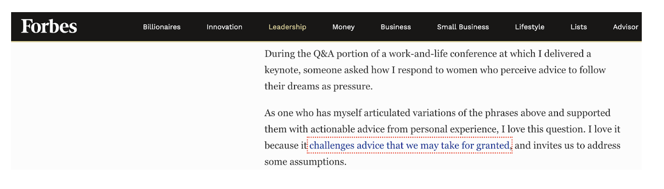Forbes Webpage Anchor Text