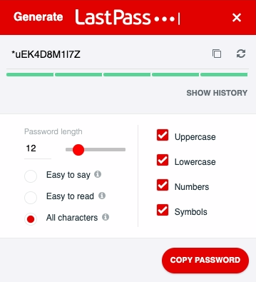 Lastpass Password Generator