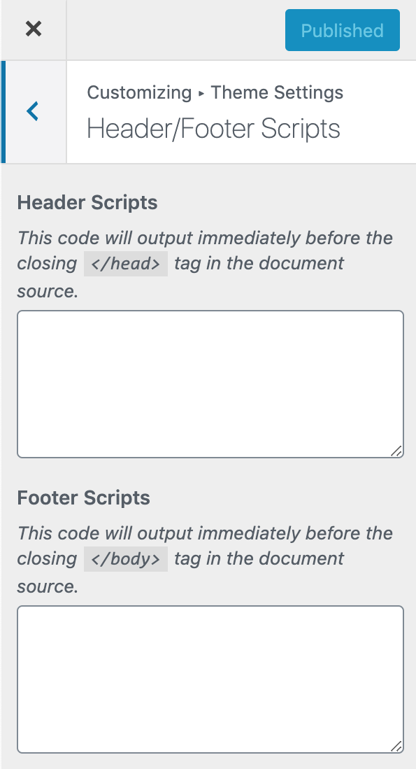 Header & Footer Scripts
